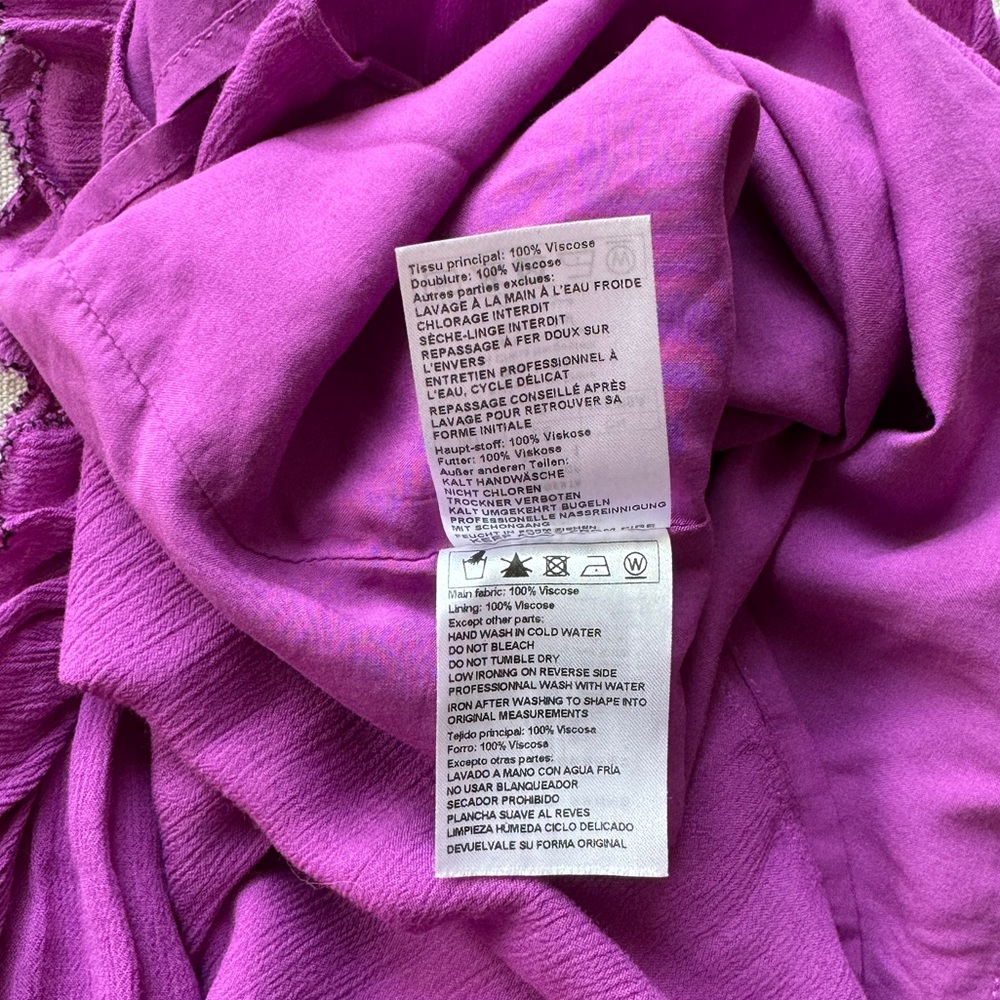 Ba&sh Nuit Ruffle Top In Magenta Size S (1) Summer Designer Casual - Picture 7 of 13